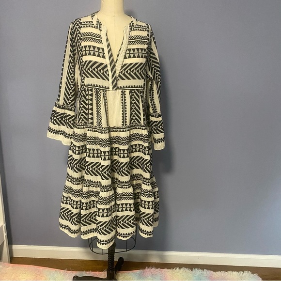 Devotion Twins Ella Black & White Embroidered Tunic Dress Mini M - Picture 5 of 12